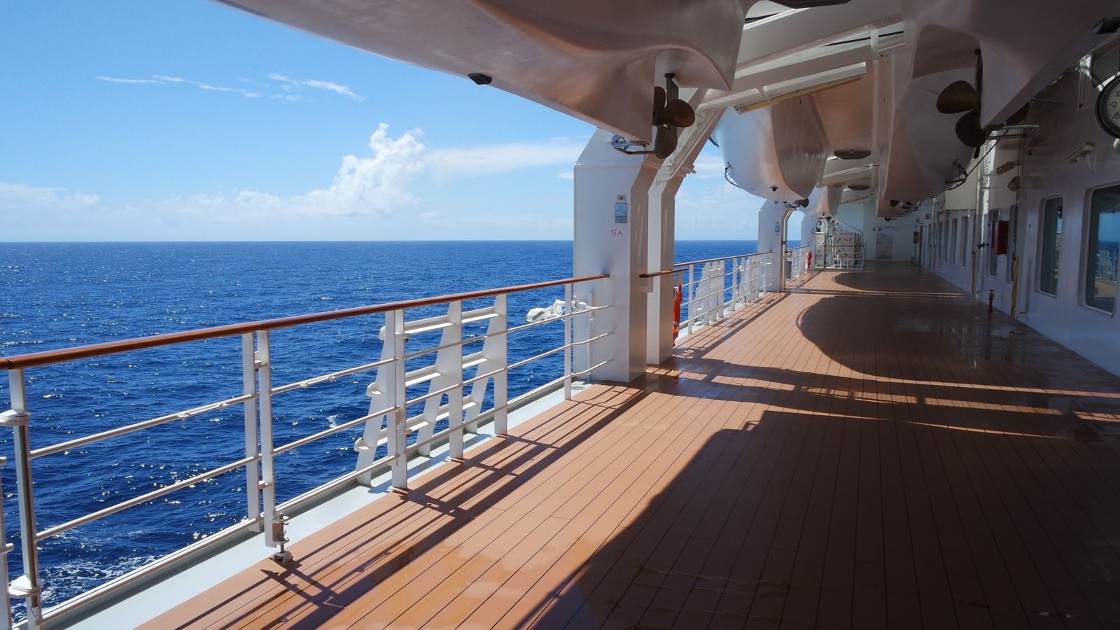 Cruise ship deck overlooking the ocean